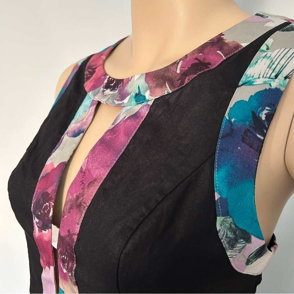 Keepsake The Label fit and flare sleeveless skater mini dress black Floral L - Picture 5 of 8